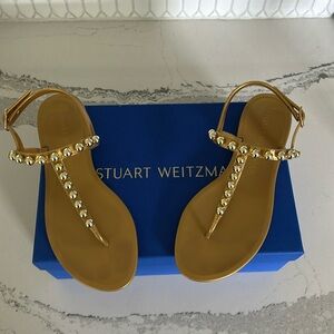 Stuart Weitzman Gold “Goldie” Jelly Sandals - size 8